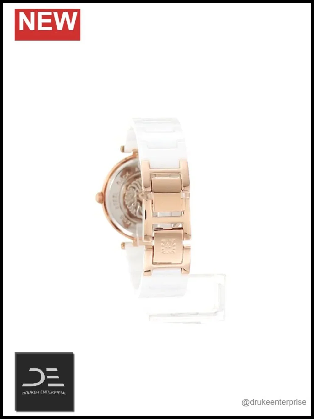 White Ceramic Bracelet Watch with Diamond Accent Dress Watch